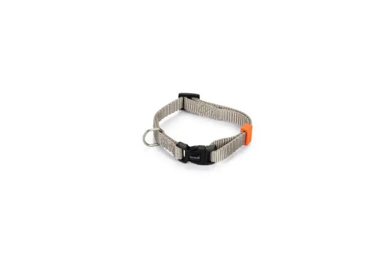 Beeztees nylon Hondenhalsband Uni lichtgrijs 20-30x10
