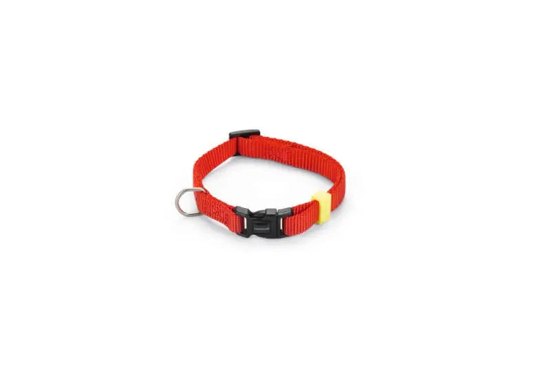Beeztees nylon Hondenhalsband Uni rood 20-30x10