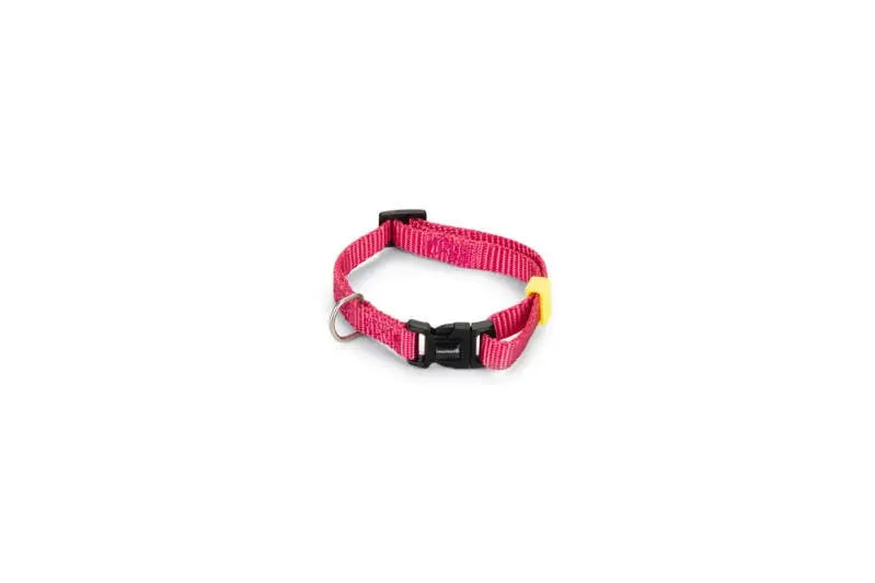 Beeztees nylon Hondenhalsband Uni roze 20-30x10
