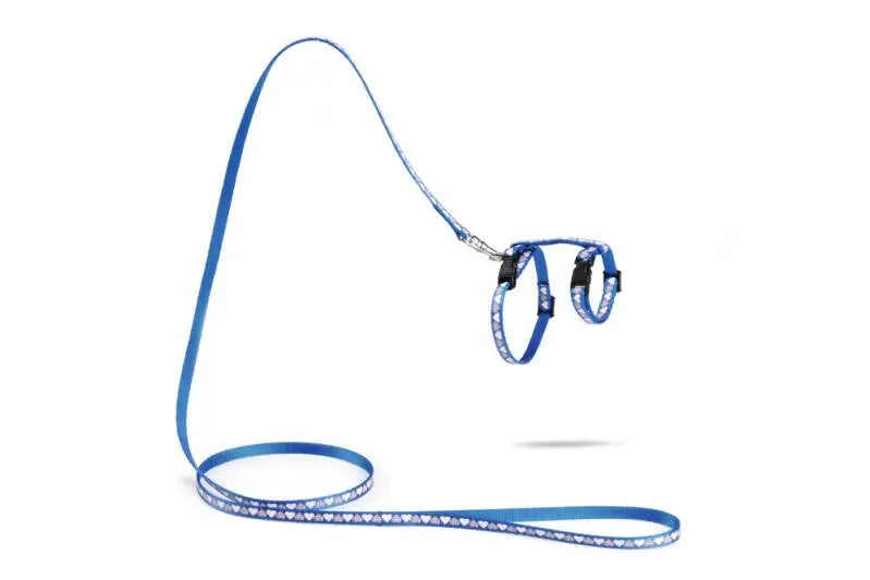 Beeztees Nylon Kittentuigje Hearts blauw — Blauw