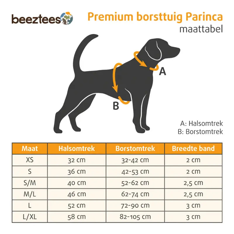 Beeztees Nylon Premium Comfort Hondentuig Parinca 42-53 cm — Rood