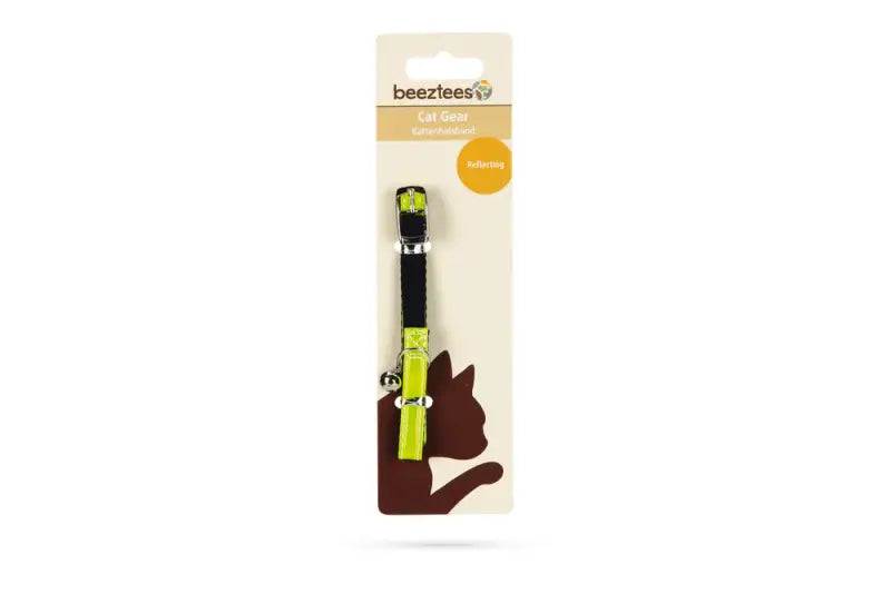 Beeztees Nylon Reflecterend Katenhalsbandje — Geel - HALSBANDEN/LIJNEN NYLON