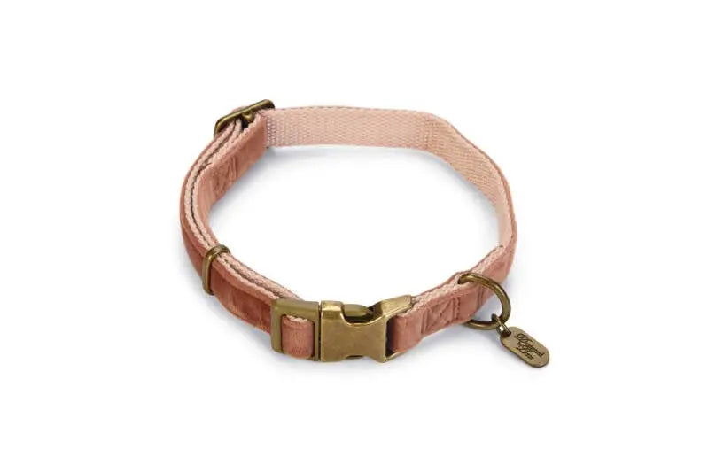 Designed by Lotte Hondenhalsband Velura 35-50 cm — Roze