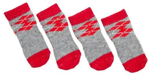 Doggy Socks rood / grijs
