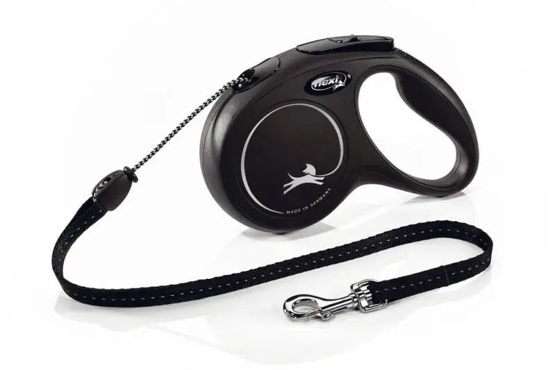 Flexi Hondenriem New Classic Koord zwart M 8M — 8 meter