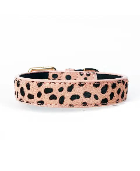 Hondenhalsband leer Guepard 30 cm x 1,5 cm — Roze - HALSBANDEN/LIJNEN LEER