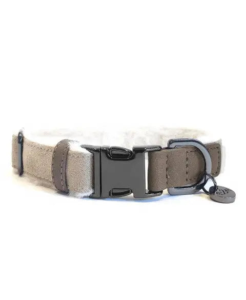 Hondenhalsband Valdemar 25-36 cm x 1,5 cm — Taupe - HALSBANDEN/LIJNEN LEER