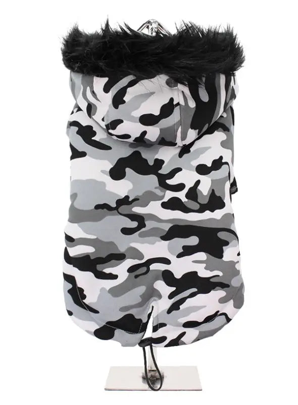 Hondenjas Camouflage Fishtail Parka — Grijs Ruglengte 25 cm Hondenjas