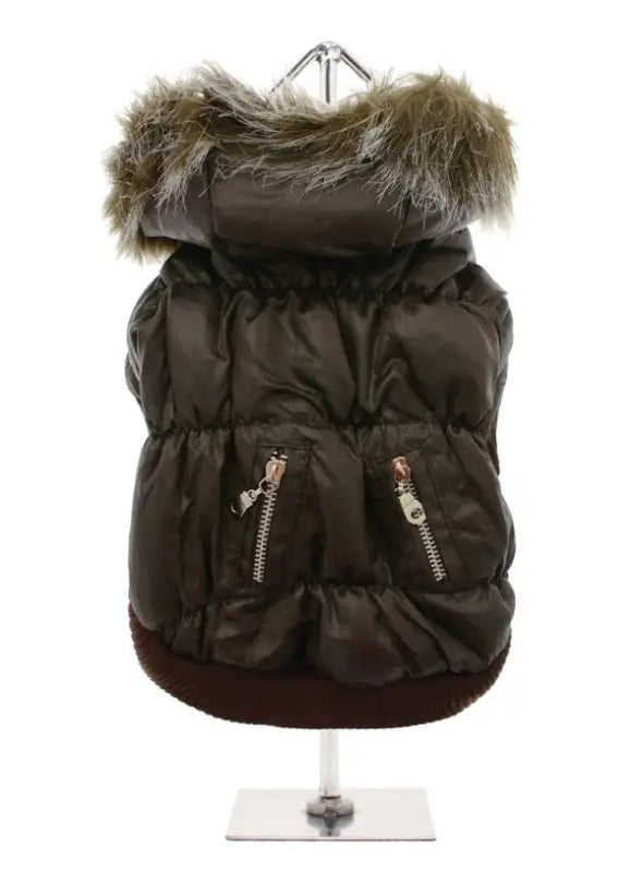 Hondenjas Luxury Quilted Parka — Donkerbruin - Hondenjas