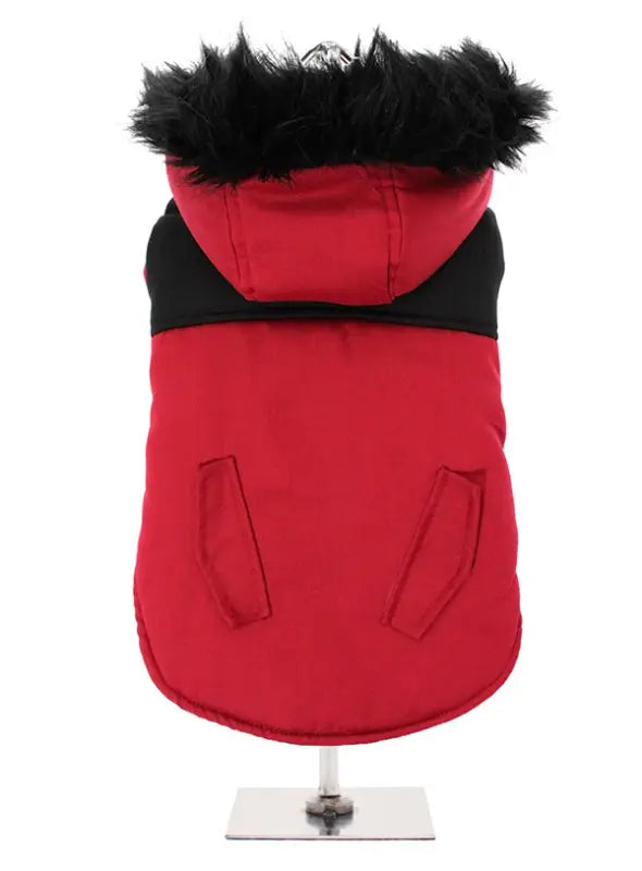 Hondenjas Red on Black Two Tone Parka — Rood / Zwart - Hondenjas