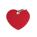 Hondenpenning Aluminium Hartje rood Large
