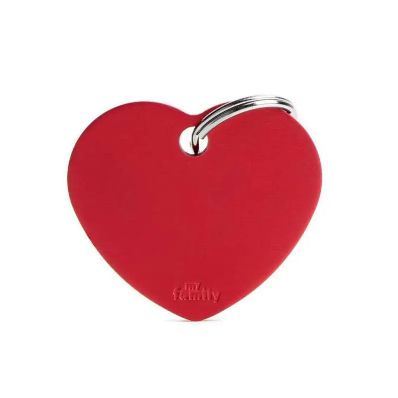Hondenpenning Aluminium Hartje rood Large