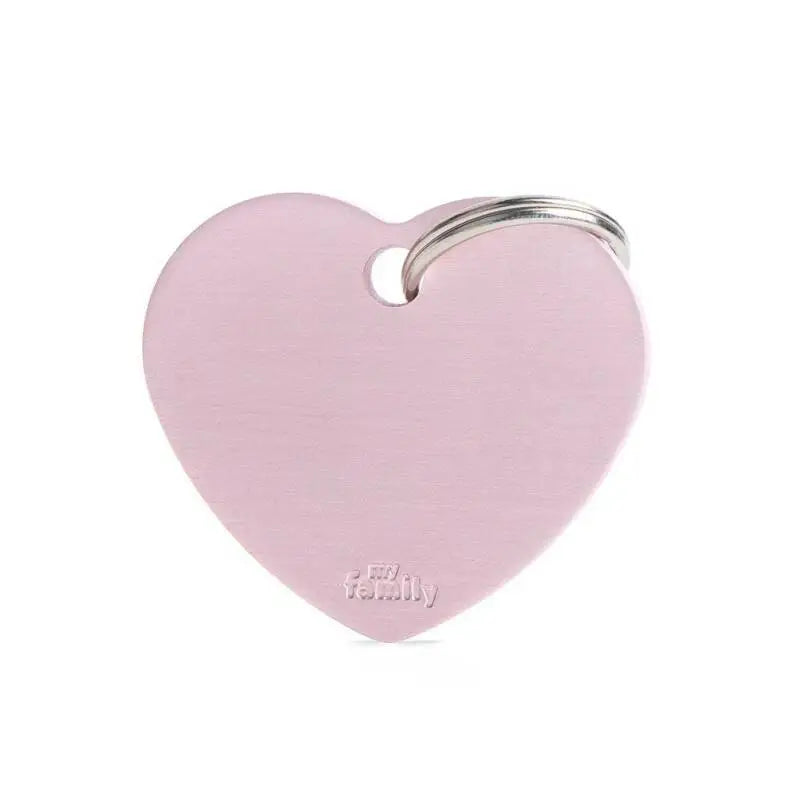 Hondenpenning Aluminium Hartje roze Large