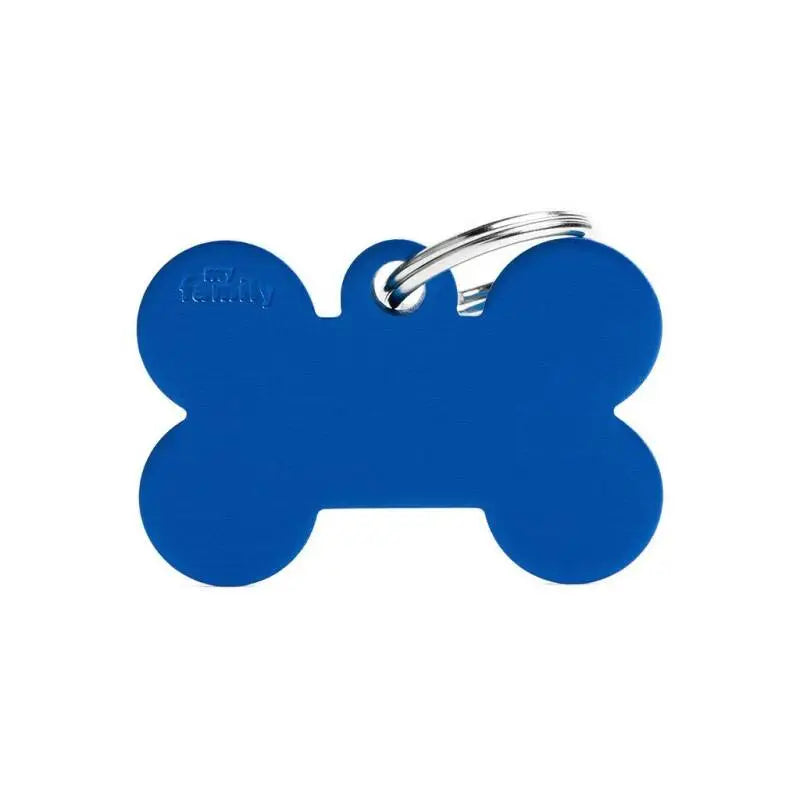 Hondenpenning Aluminium Kluif blauw Large