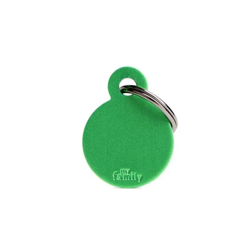 Hondenpenning aluminium rond groen Small