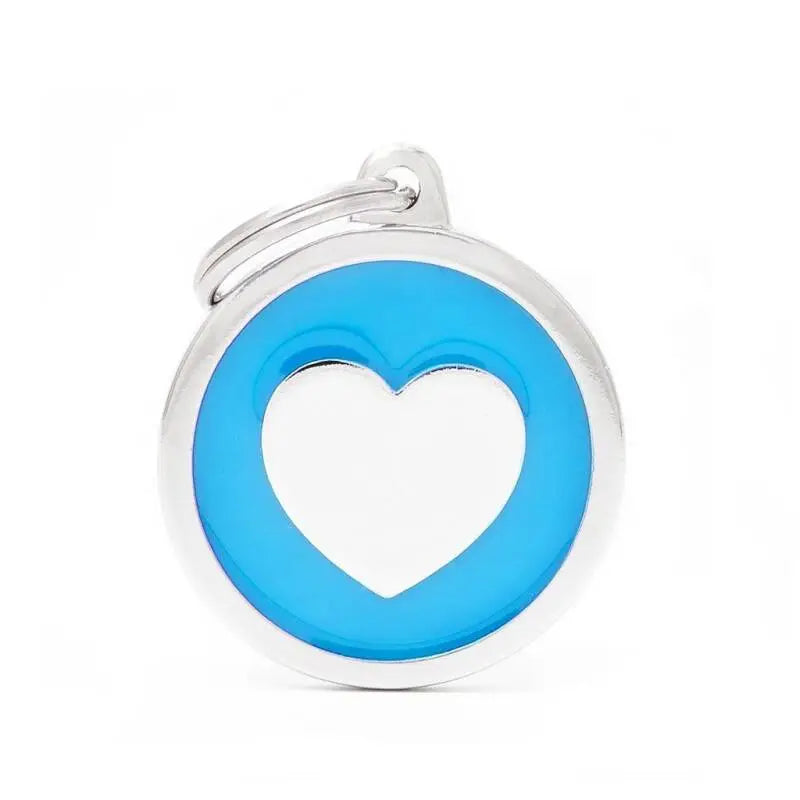 Hondenpenning Classic Cirkel Blue Heart