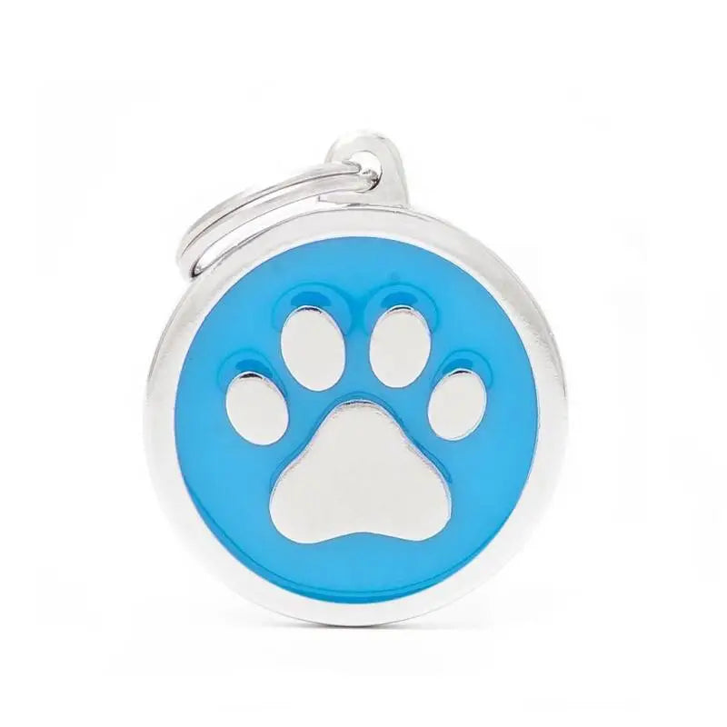 Hondenpenning Classic Cirkel Blue Paw
