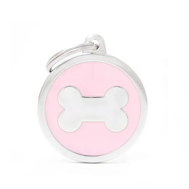 Hondenpenning Classic Cirkel Pink Bone