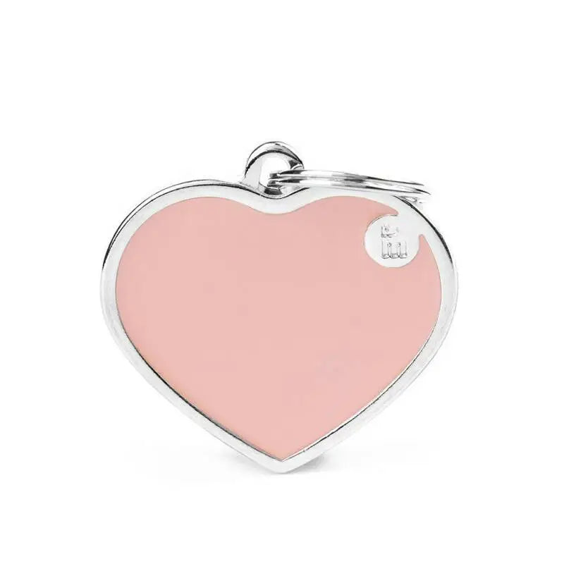 Hondenpenning Hartje handgemaakt Roze Large