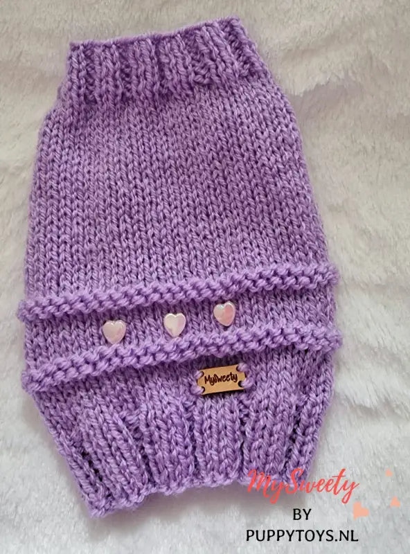 Hondentrui MySweety Purple Hearts — 2XS - Hondenkleding