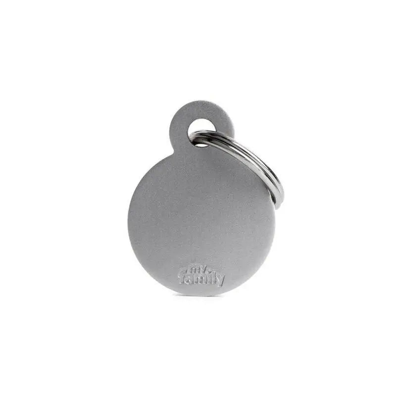 Kattenpenning aluminium rond grijs Small