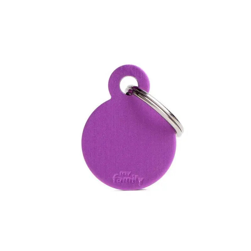 Kattenpenning aluminium rond paars Small
