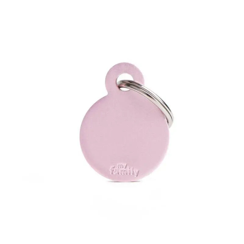 Kattenpenning aluminium rond roze Small