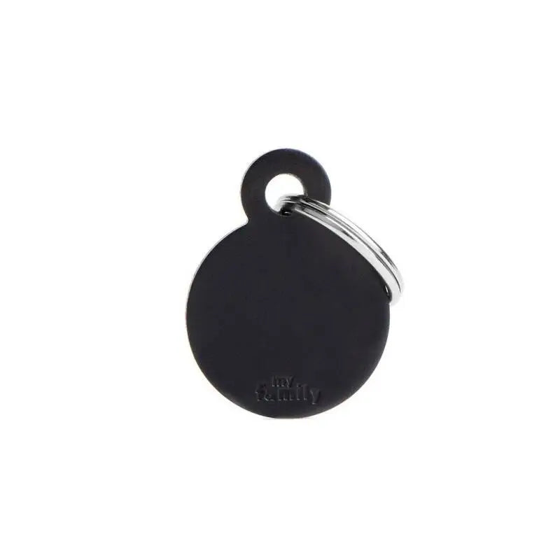 Kattenpenning aluminium rond zwart Small