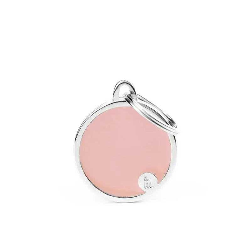 Kattenpenning Cirkel handgemaakt roze Medium