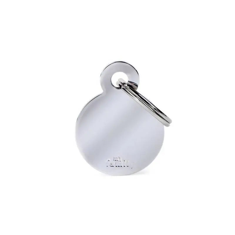 Kattenpenning verchroomd messing rond zilver Small