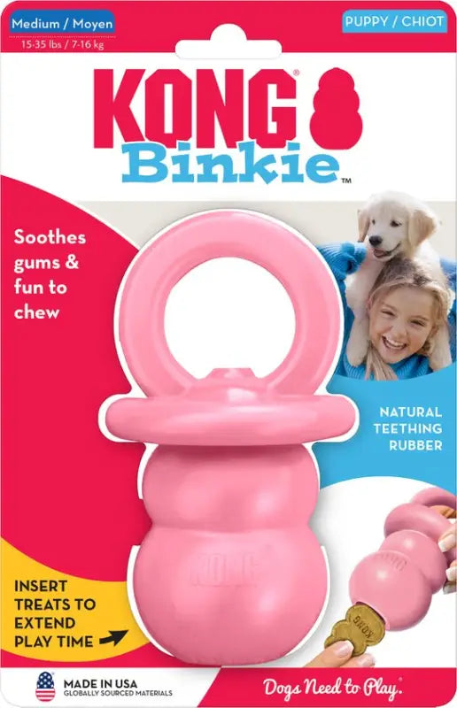 KONG Puppy Binkie S — Roze - SPEELGOED
