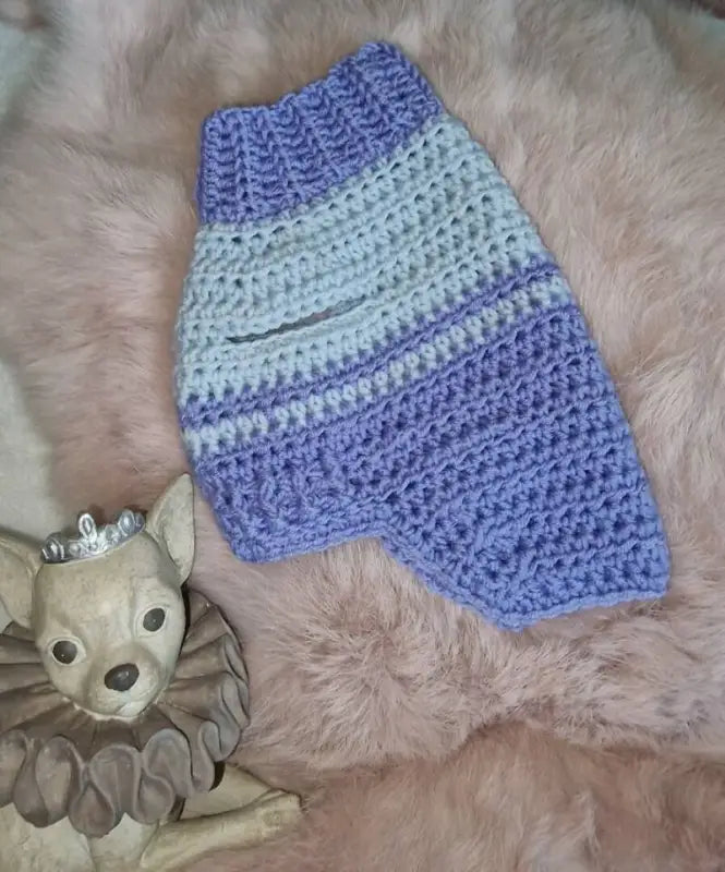 MySweety Baby Merino Hondentrui blue Candy — Ruglengte 18 cm