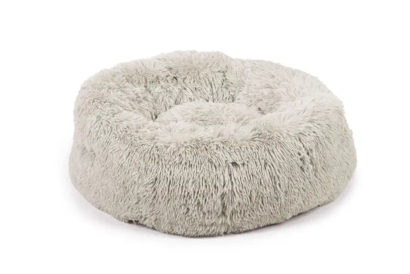 Pluche Katten- en Hondenmand Yali — Lichtgrijs - Diameter 70 cm - BEDDEN/MANDEN/KUSSENS