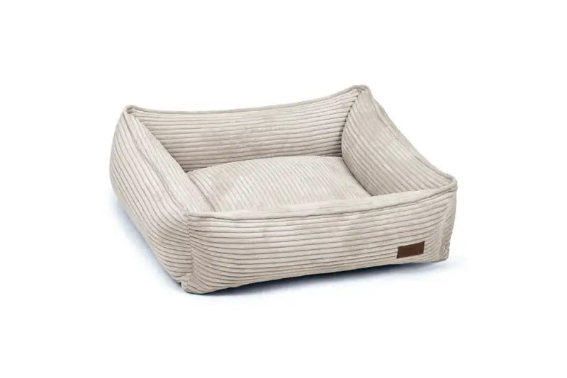 Ribbed Hondenmand antraciet — Lichtgrijs - 65x60x20 cm - BEDDEN/MANDEN/KUSSENS
