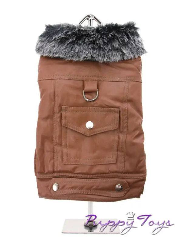 UrbanPup Artleather jasje tan — Ruglengte 20 cm