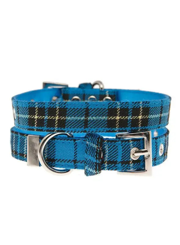 UrbanPup Hondenhalsband Blue Tartan 17-27 cm