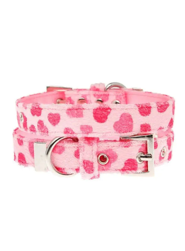 UrbanPup Hondenhalsband Pink Hearts 17-27 cm