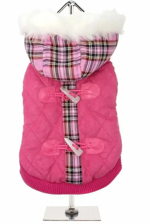 UrbanPup Hondenjas Highland Lady Quilted Tartan — Ruglengte 35 cm