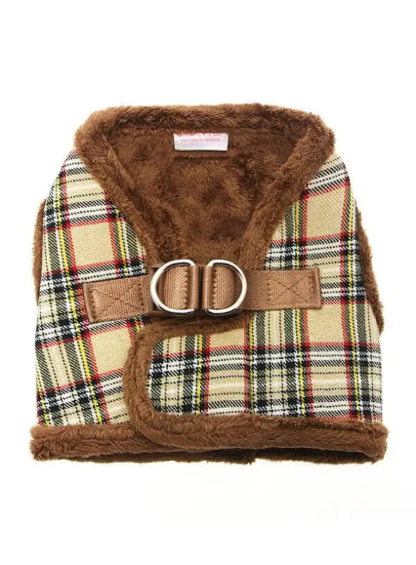 UrbanPup Luxury Brown Tartan harnas 30-38 S